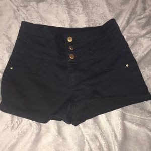 Black jean shorts